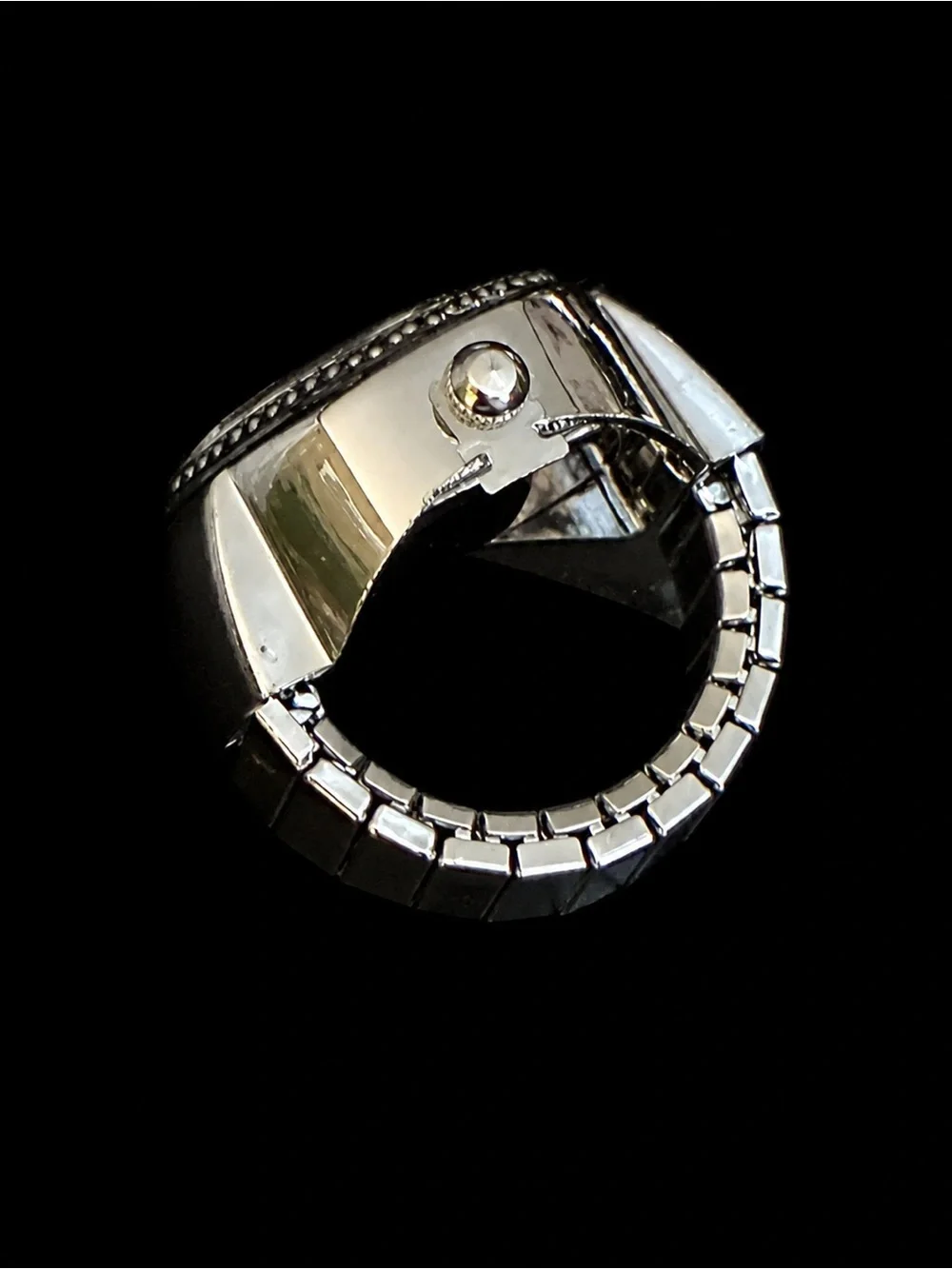 Heart-Shaped Ring Watch in Pink and Silver
